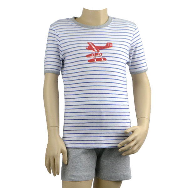 Blue Stripe Sea Plane Pjs