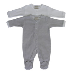 Grey Stripe Sleepsuit Set