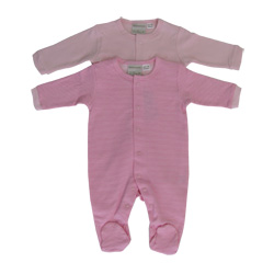 Pink Stripe Sleepsuits