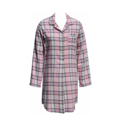 Pink Check Flannel Sleep Shirt