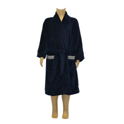 Navy Striped Trim Robe