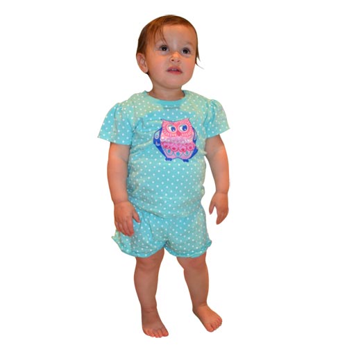 Aqua Owl Shorts Set