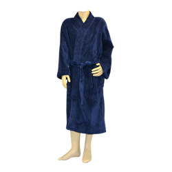 Soft Navy Fleece Robe